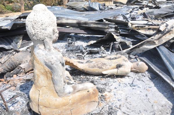 Muslim settlers destroyed Buddhist Temple