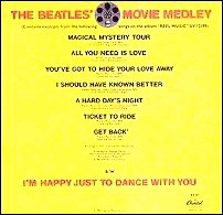 The Beatles' Movie Medley/I'm Happy Just To Dance With You (back) picture sleeve photo