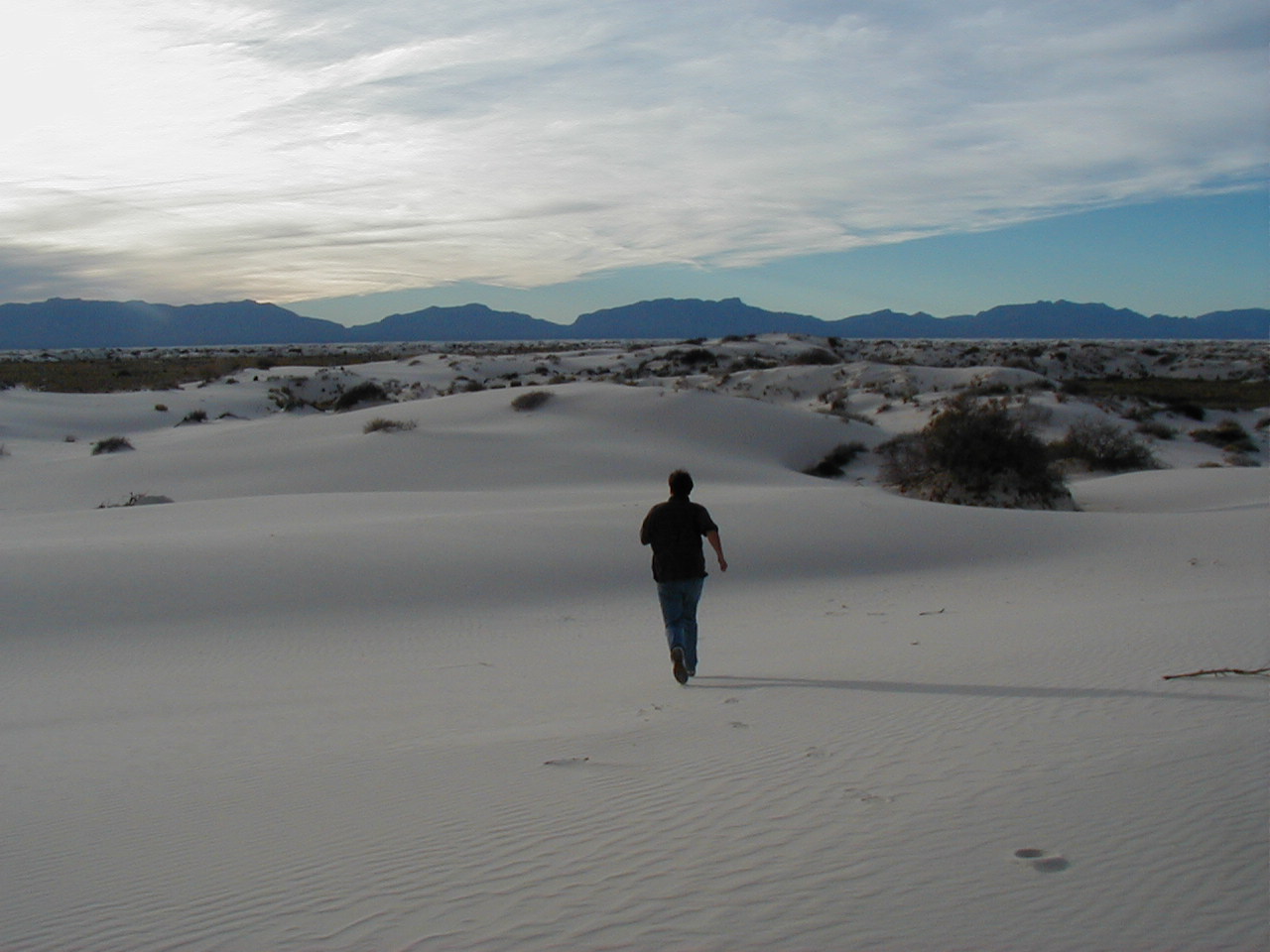 This is me trying out for the 23 1/2 yard dash.  I almost made it! (White Sands, NM)