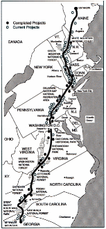 A map of the Appalachian Trail, circa 01988. Click for a larger view.