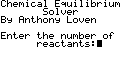 Chemical Equilibrium Solver screenshot