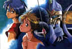 Van & Hitomi Looking With Escaflowne in the Background