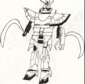 From gundam wing, Quatre's beloved Sandrock. ^^______________________^^ Thats an extra big smile with two extra eyes!!!!!
