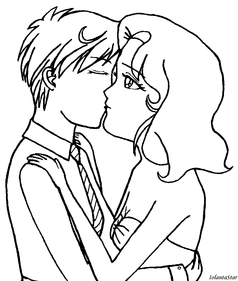 manga kissing coloring pages - photo #18