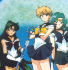 Image of the outer Sailor Scouts  VHS cover