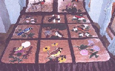 Bird and Flower Bedspread
