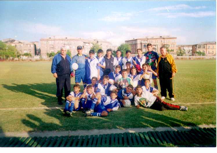 Nairi football team at home.