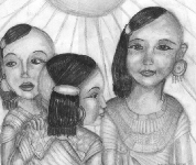 Pencil: DAUGHTERS OF THE SUN, Meketaten, Ankhesenpaaten, & Meritaten