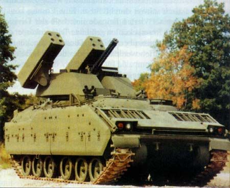 Blazer air defence turret on tracked hull