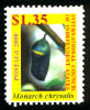 A monarch butterfly cocoon is shown on this stamp issued in 2000.