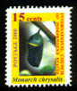 A monarch butterfly cocoon is shown on the 15 cents definitive stamp of 2000.