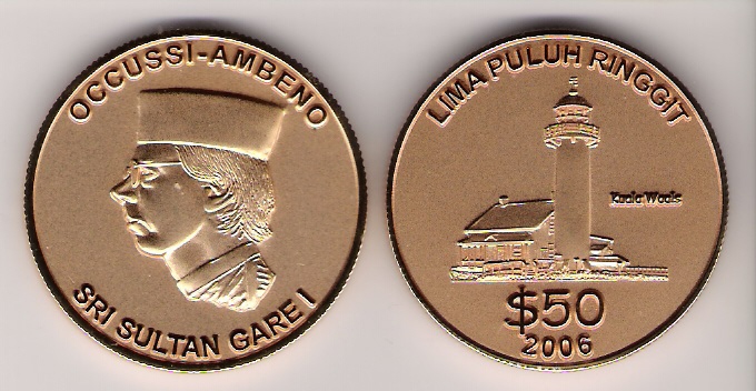 Obverse and reverse of the 50-dollar coin.