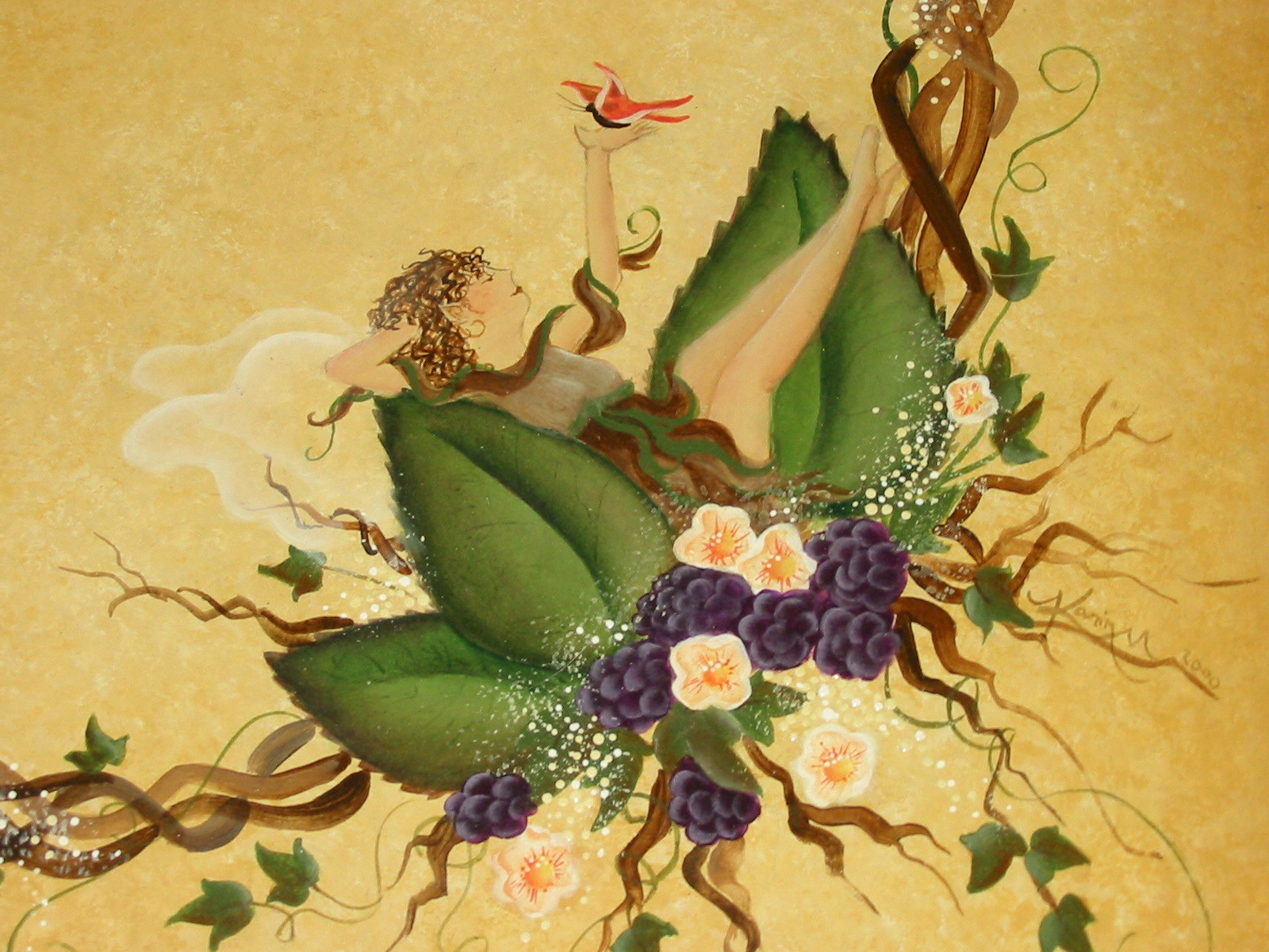 Hand painted fairy art