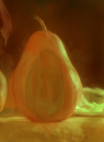photoshop painted pear