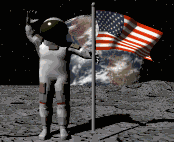 Animated Astronaute on Moon