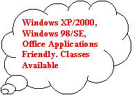Cloud Callout: Windows XP/2000, Windows 98/SE,Office Applications Friendly. Classes Available