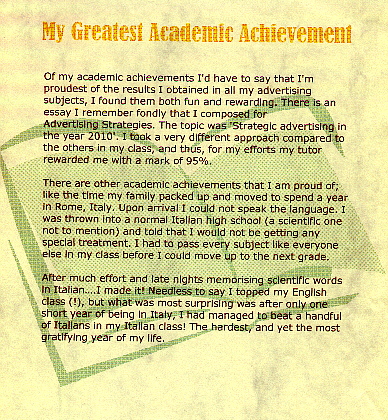 Personal achievements essay