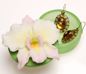 
White Cattleya Orchid Keepsake Box