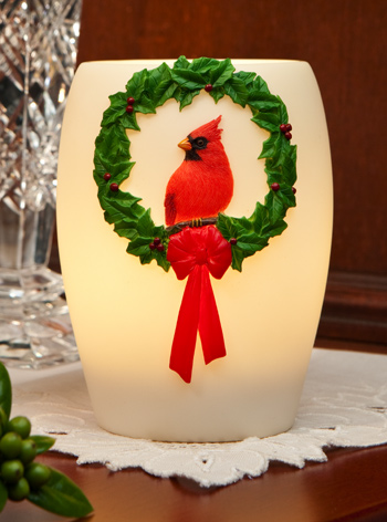Cardinal Wreath Night Lamp