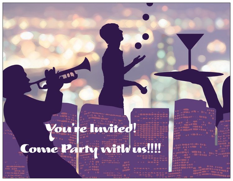 Jazzy Party Invitations