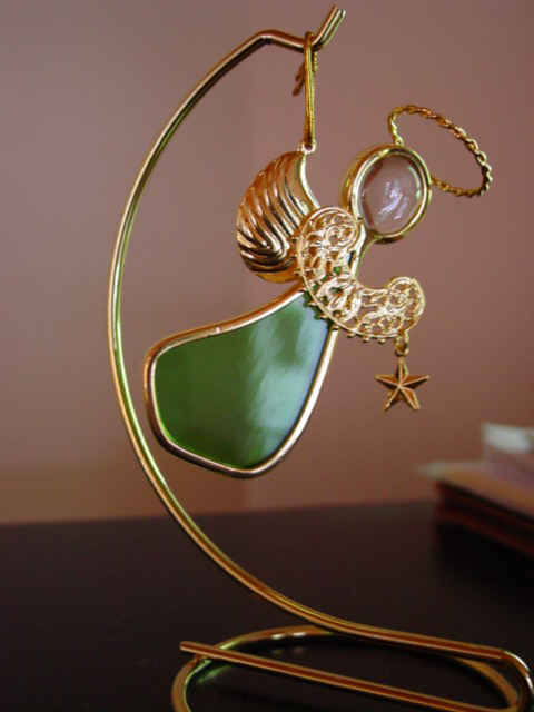 Angel Ornament Peridot Green for August