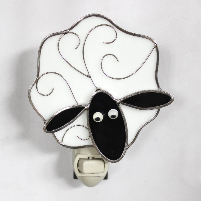 Sheep Stained Glass Night Light