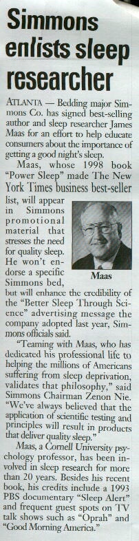 A study sponsored by Simmons Mattress Co.
