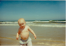 Raymond on the beach in Corpus Christi, 2001