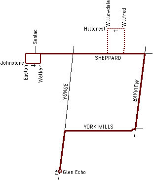 Sheppard route map
