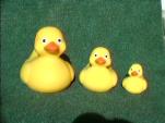 Dept. 56. These ducks weren't sold as a set but in my mind they do make up a set as they are the same design just different sizes