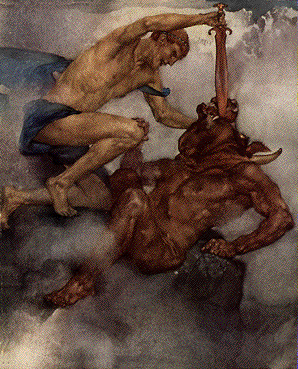 Theseus Killing Minotaur