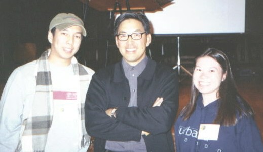 Ivan and May pose with Ken Fong, the Bible Teacher for Urbana 2000