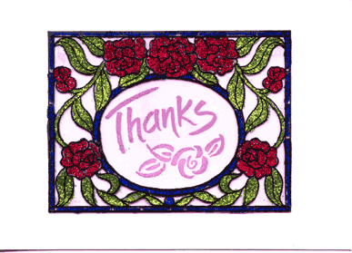 Rose Stained Glass Card