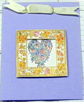 Floral Frame with Heart Sticker