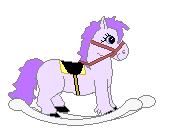 image of purple rocking horse