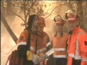 Firemen  bush fires 2008