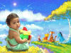 Esta imagen de mi beba con un fondo de Winnie the Pooh fue un bello obsequio de Blanca Huertas... Gracias Blanca!