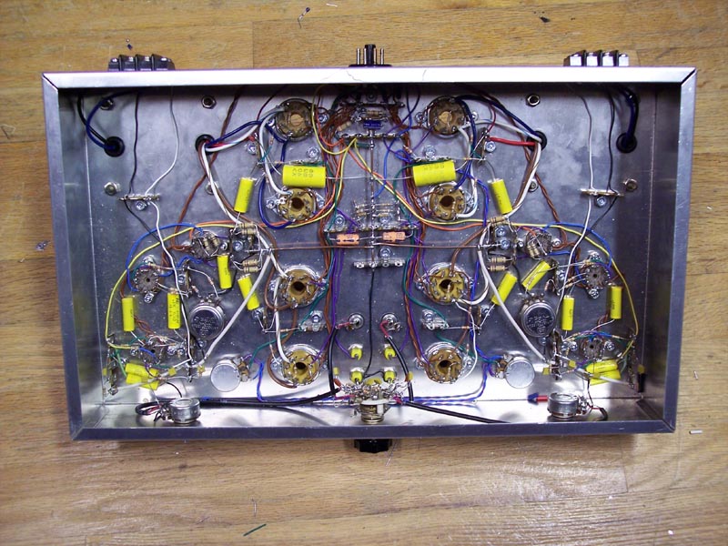  Photo showing bottom of amplifier chassis.