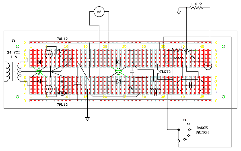  P C board layout of circuit.