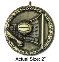 Volleyball Gold 2 Medal  Item no 2124GO