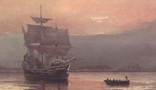 The Mayflower at Harbour by William Halsall