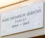 Bernd Aretz, Herr Wattenberg beneath Ulrichs Memorial Plaque (Am Markt 5) '97
