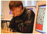    GM E. Bareev DEEP in THOUGHT against the computer program, HIARCS(X).  (oth-match_pic1.jpg, 04 KB)    