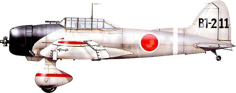 Aichi D3A1 Val dive-bomber - Profile drawing