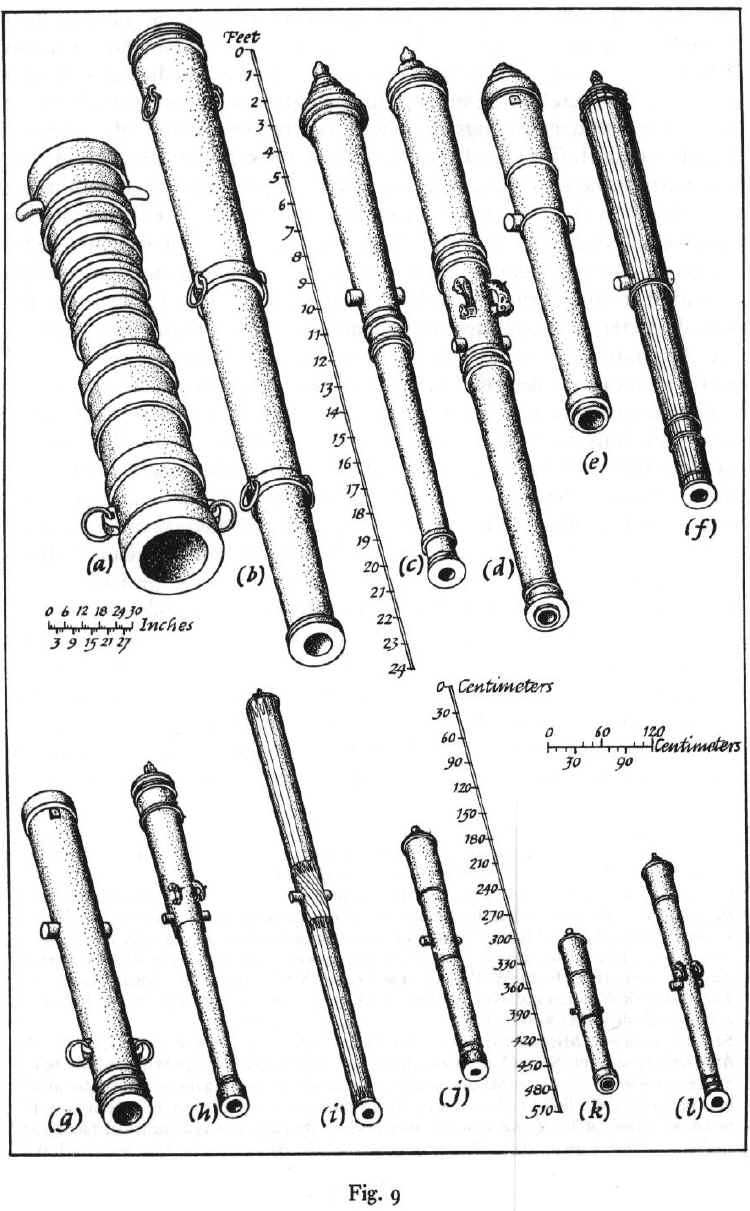 A comparison of the main types of cannon used in Mediterranean warfare at sea