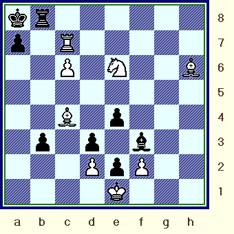    A VERY sneaky problem - with some tricky twists. {White to move and mate ... in FIVE MOVES.}  (art1_cv-chs_pos6.gif, 08 KB)  