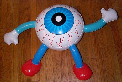 I am the squeaky eyeball man. I have come for your pretzels!