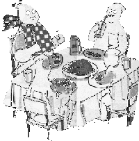 ghosts at table