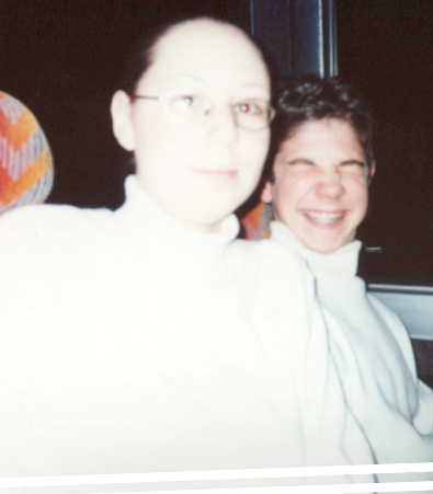 [Clayton and Me on the bus to Winter Games, March 2001]