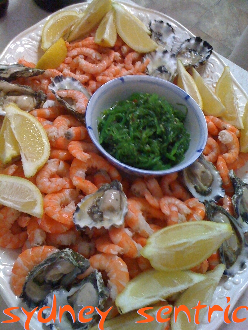Seafood Christmas lunch in an Australian style, but with a centrepiece of cooling, detoxifying Japanese wakame salad. Picture copyright Robert Sullivan 2012.